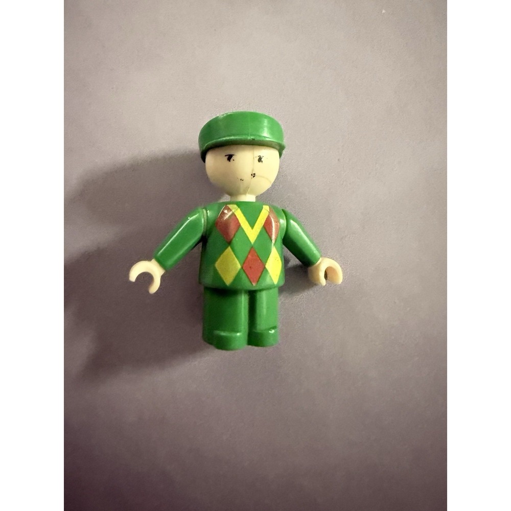 Vintage Brio Figure Green Argyle Sweater Person Train Accessory Toy